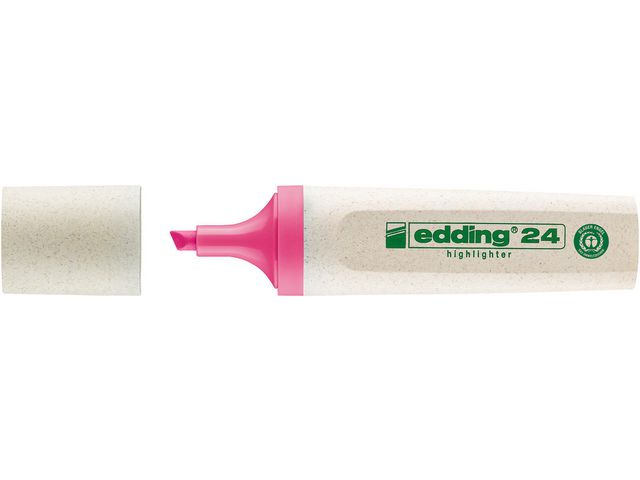 edding Överstrykningspenna, 24 EcoLine, platt pennkropp, mejselformad spets, 2–5 mm linjebredd, rosa, st
