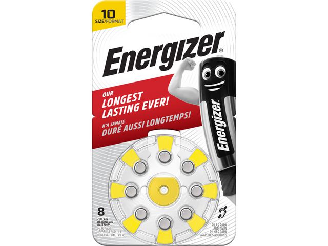 Energizer Batteri hörsel 10 gul, fp om 8 st