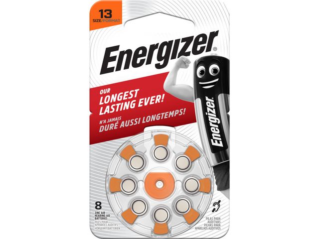 Energizer Batteri hörsel 13 orange, fp om 8 st