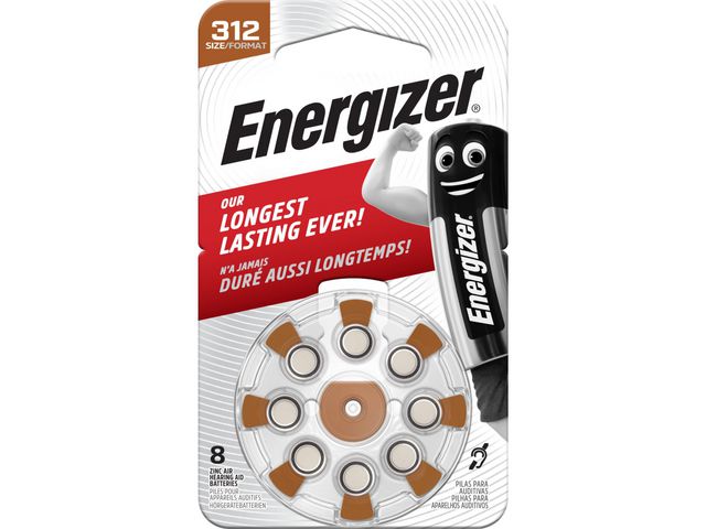 Energizer Batteri hörsel 312 brun, fp om 8 st