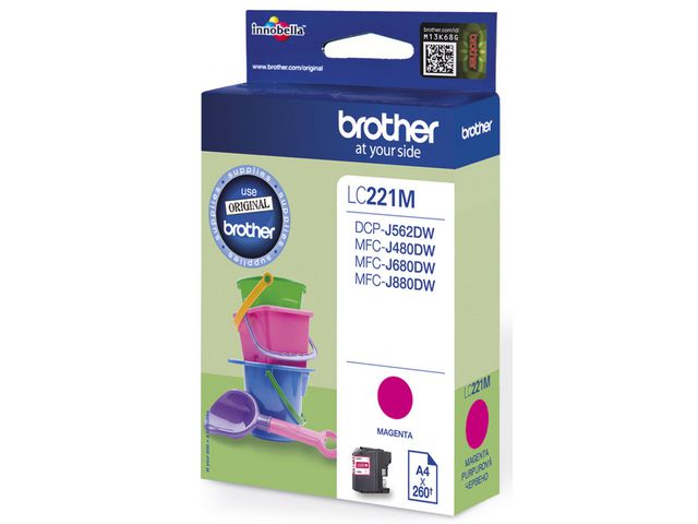 Brother Bläckpatron, 221M, magenta, LC221M, st