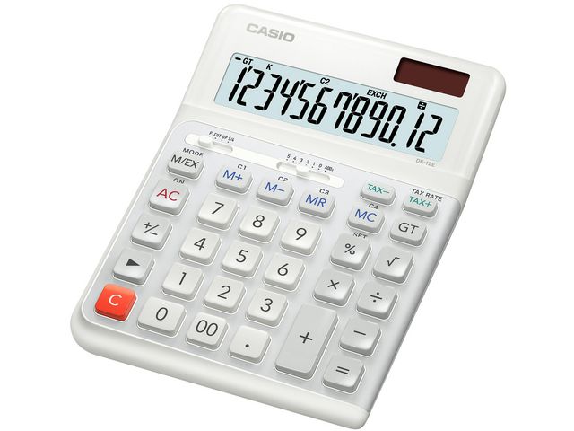 Casio Bordsräknare DE-12E-WE, st