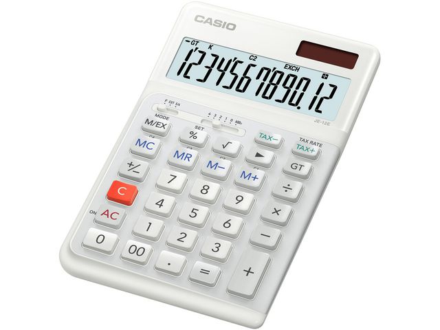 Casio Bordsräknare JE-12E-WE, st