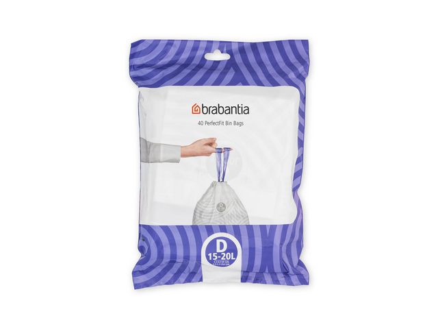BRABANTIA Avfallspåsar D 15-20L, fp om 40 st