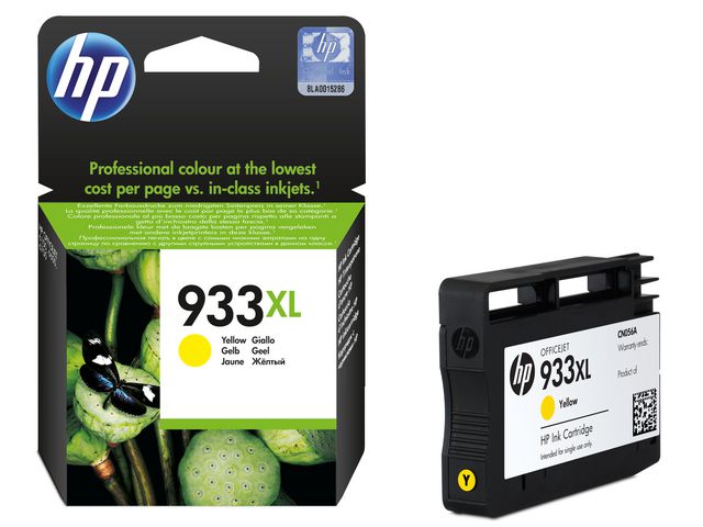 HP Bläckpatron, 933XL, CN056AE, gul, singelförpackning, hög kapacitet, st