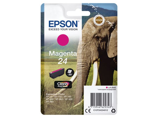 Epson Bläckpatron C13T24234012 Magenta, st