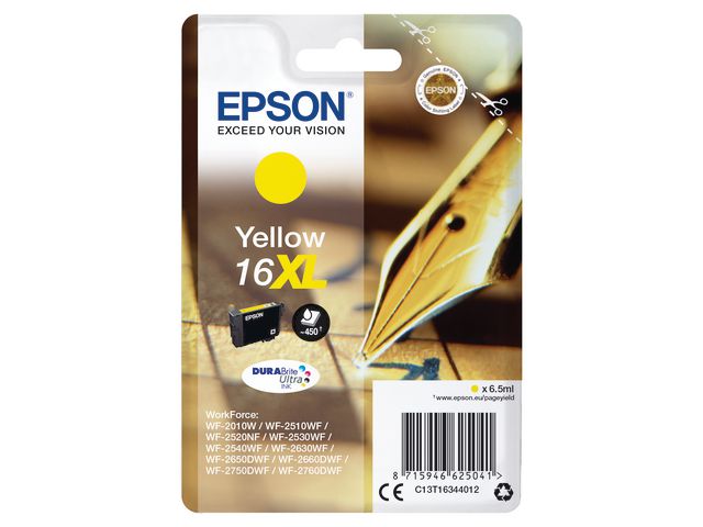 Epson Bläckpatron C13T16344012 Gul, st