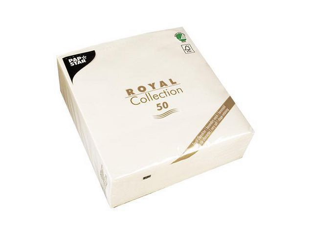 PAPSTAR Servett Royal Collection 40x40cm vit, fp om 50 st
