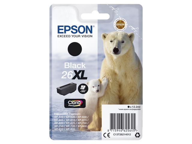 Epson Bläckpatron C13T26214012 Svart, st