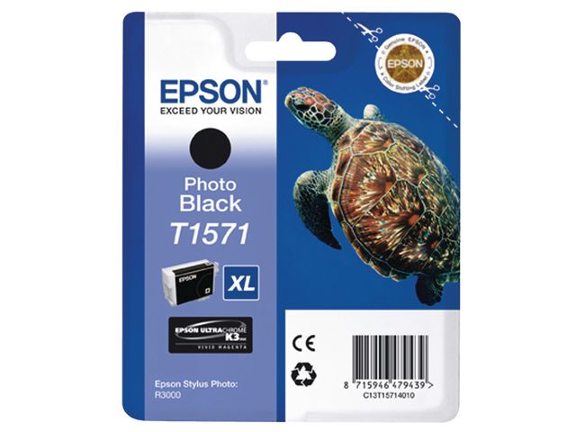 Epson Bläckpatron, T1571, UltraChrome, fotosvart, C13T15714010, st