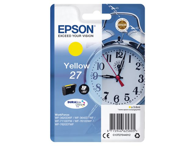 Epson Bläckpatron C13T27044012 Gul, st