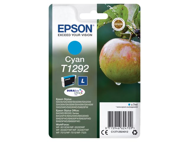 Epson Bläckpatron C13T1292401 Cyan, kort 1 st