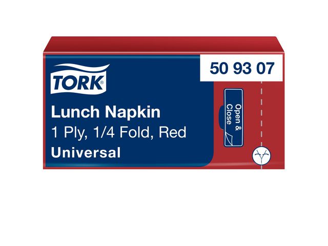 Tork Servett Lunch 1-lags röd, fp om 500 st