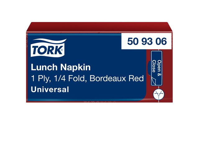 Tork Servett Lunch 1-lags vinröd, fp om 500 st