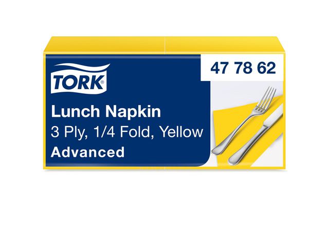 Tork Servett Lunch Mjuk 3-lags gul, fp om 150 st