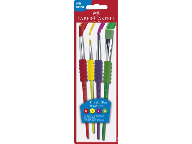Faber-Castell Penselset Soft Grip 4 Storlekar, kort 4 st