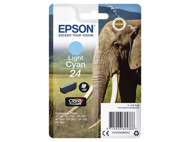 Epson Bläckpatron C13T24254012 Cyan, st