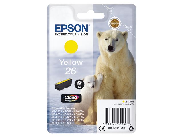 Epson Bläckpatron C13T26144012 Gul, st