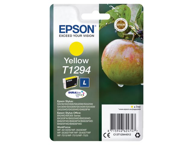 Epson Bläckpatron C13T12944011 Gul, kort 1 st