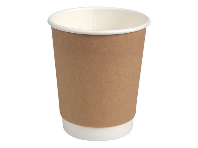 ABENA Kaffebägare double wall 24cl brun, fp om 25 st