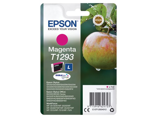 Epson Bläckpatron C13T12934012 Magenta, kort 1 st