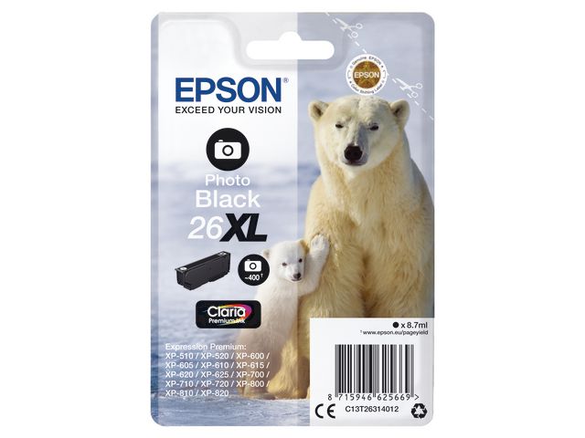 Epson Bläckpatron C13T26314012 fotoSvart, st
