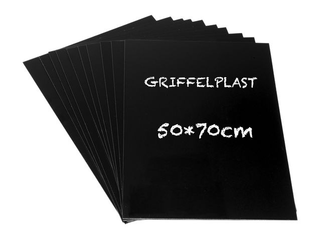 Griffelplast 50x70cm svart, fp om 10 st