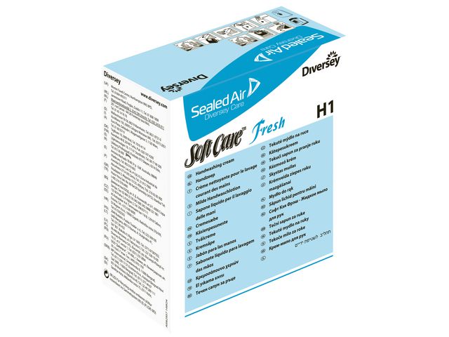 Diversey Soft Care Fresh H1 refillpatron med flytande tvål, 6 x 800 ml, flaska om 800 ml