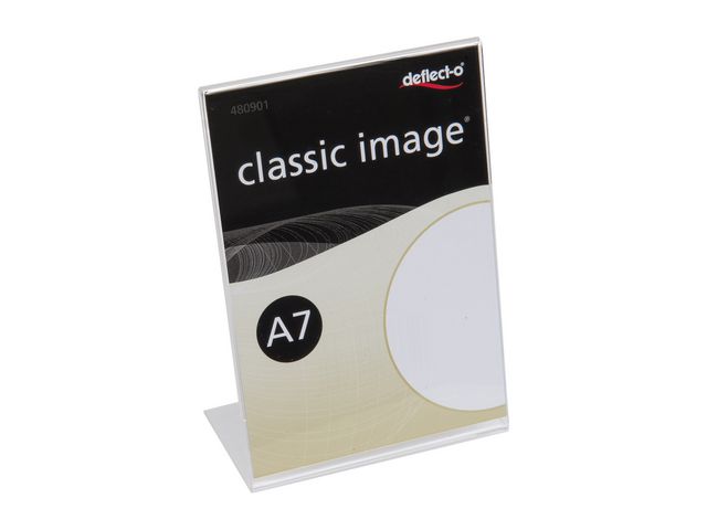 deflecto® Informationsställ acryl A7 lutande, st