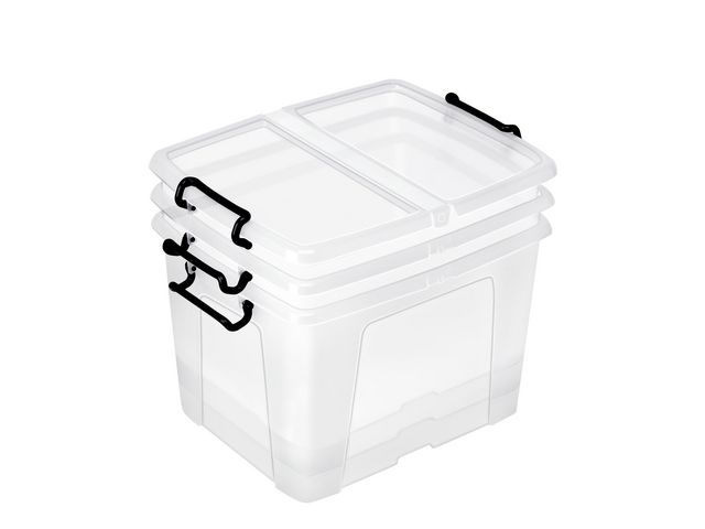 STRATA Strata HW674 förvaringslåda med lock 40L PP genomskinlig, st