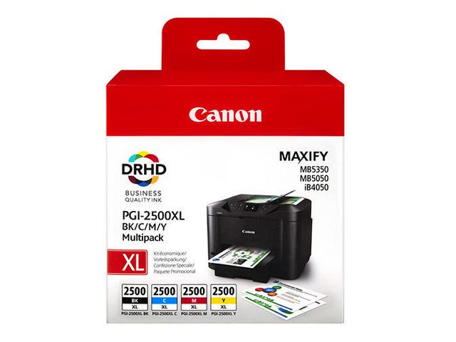 Canon Bläckpatron PGI-2500XL, svart, cyan, magenta, gul, multiförpackning, fp om 4 st