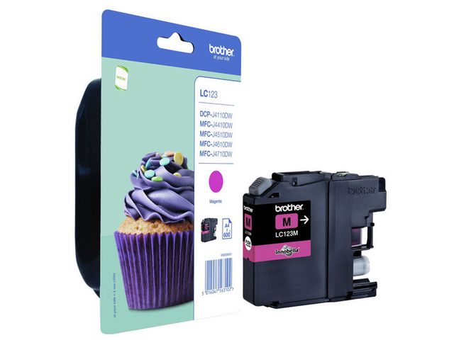 Brother Bläckpatron, LC123 M, LC-123M, Innobella™, magenta, singelförpackning, st