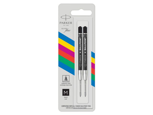 Parker Refill Quinkflow M svart, fp om 2 st