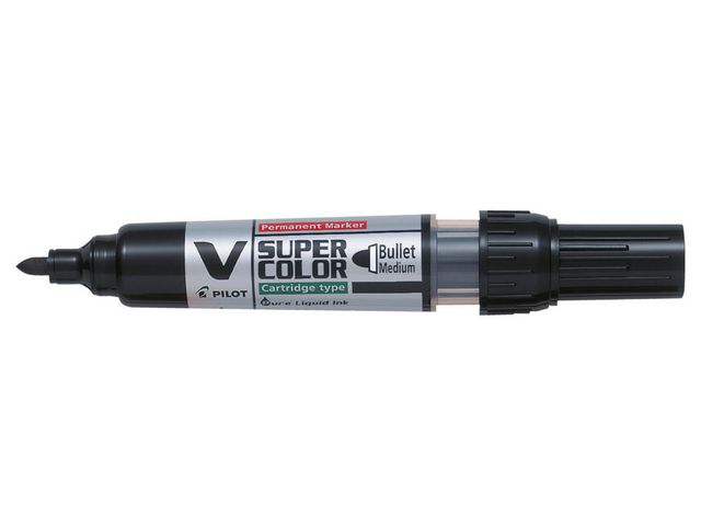 Pilot Märkpenna V Super Color rund svart, st
