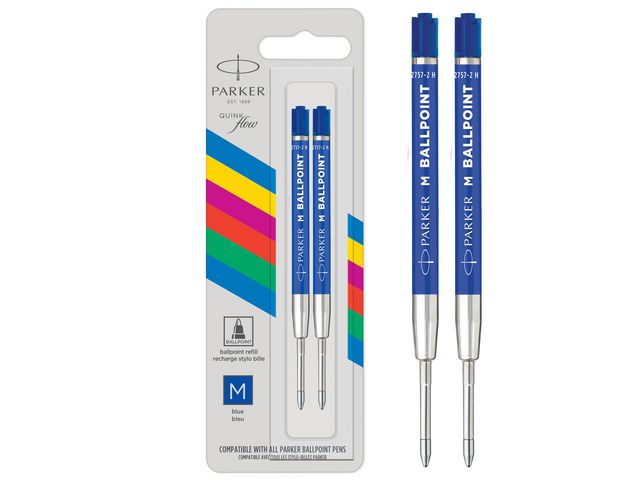 Parker Refill Quinkflow M blå, fp om 2 st