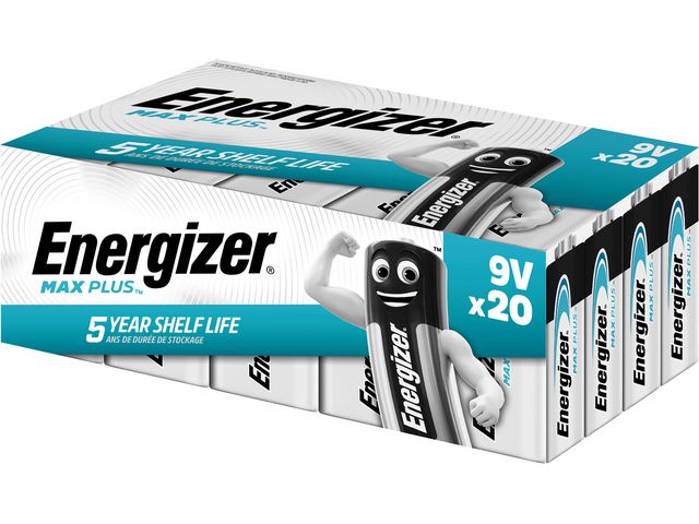 Energizer Batteri Max Plus E 9V, fp om 20 st