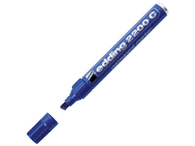 edding Märkpenna 2200 C, permanent, snedskuren spets, 1–5 mm, blå, st