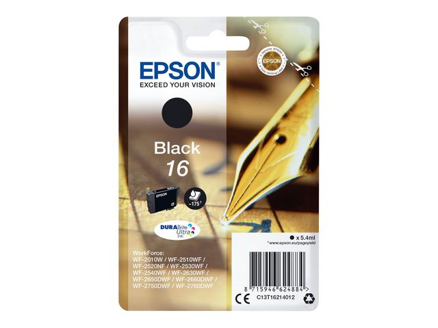 Epson Bläckpatron C13T16214012 Svart, st
