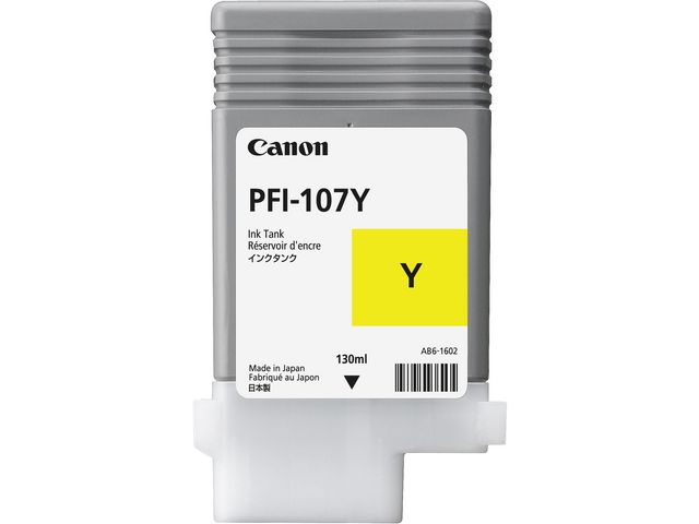 Canon Bläckbehållare, PFI-107 Y, 6708B001, gul, singelförpackning, st