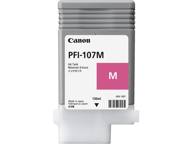 Canon Bläckbehållare, PFI-107 M, 6707B001, magenta, singelförpackning, st