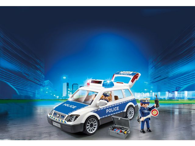 playmobil Polisbil, siren och blåljus, fällbara säten, avtagbart tak, 2 figurer, 4–10 år, st
