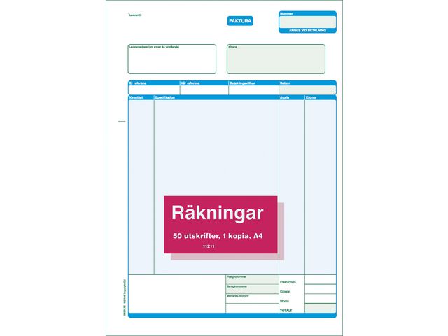 Esselte Blankett Faktura A4 2x50 blad, st