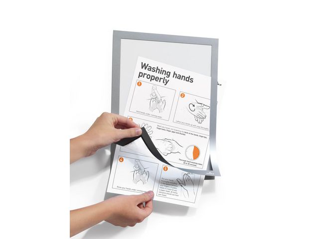 Durable Magnetram självh. DURAFRAME® A4 silv, fp om 2 st