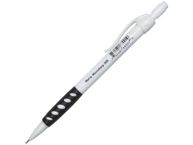 Marvy Stiftpenna, Microsharp, 0,5 mm stift, pennkropp med greppzon, vit, st