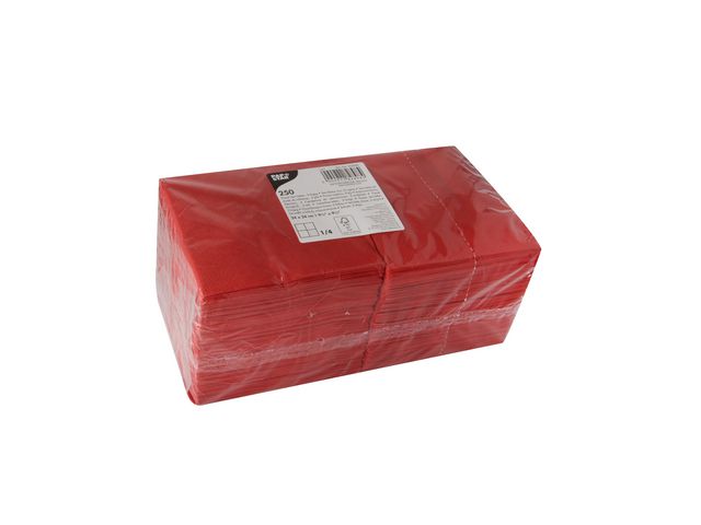 PAPSTAR Servett 3-lags 24x24cm röd, fp om 250 st
