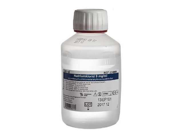 Spolvätska Natriumklorid 250ml, flaska om 250 ml