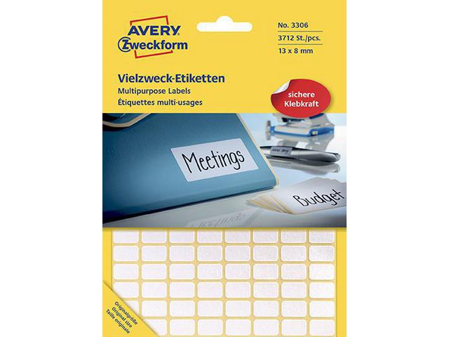 Avery Etikett handskrift 13x8mm, fp om 3712 st