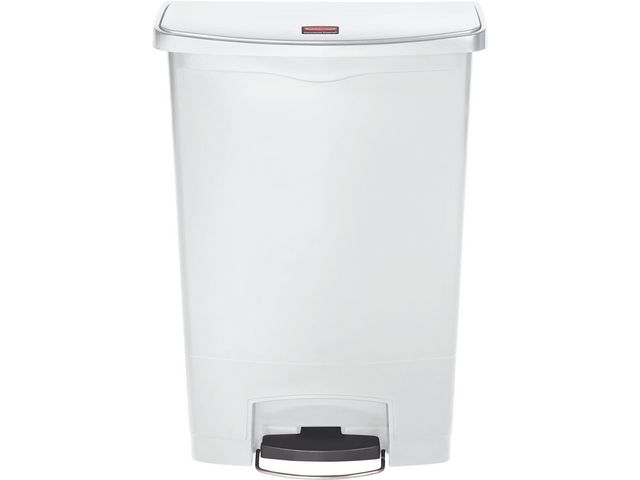 Rubbermaid Commercial Products Pedaltunna, Slim Jim, fliplock, 90 l, fotpedal, polyetylen, vit, st