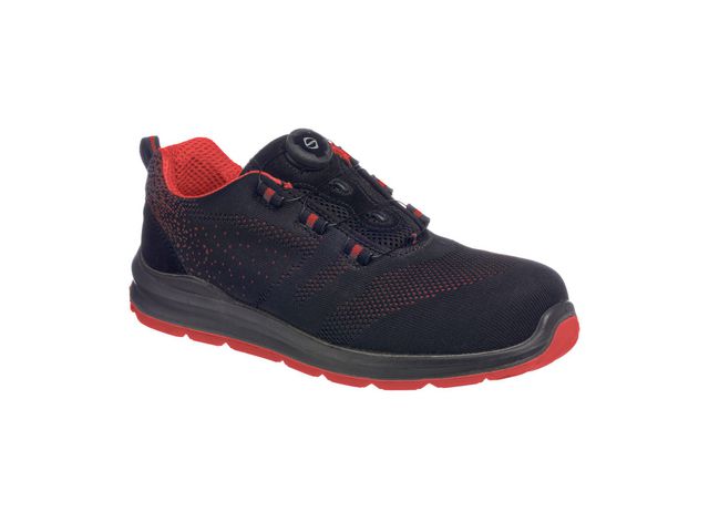 PORTWEST® Skyddssko FT08 S1P Spinion sv/röd 45, par 2 st