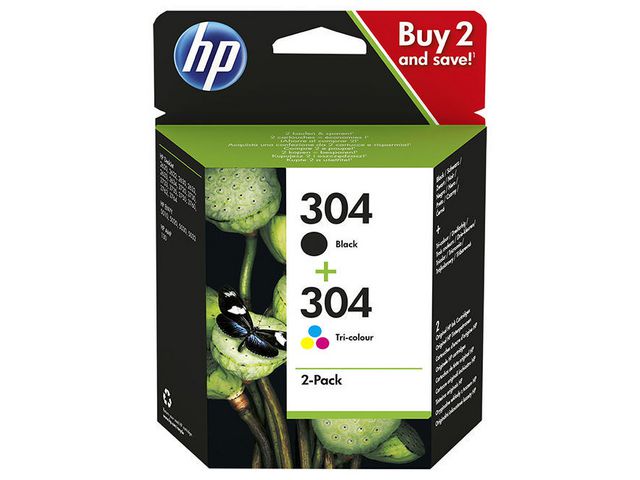 HP Bläckpatron 3JB05AE Svart+Färg, fp om 2 st